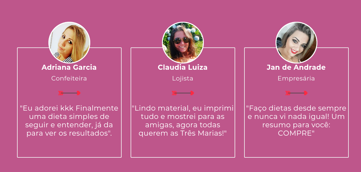 depoimentos dieta 3 marias